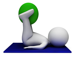 Image showing Exercise Ball Represents Get Fit And Exercised 3d Rendering
