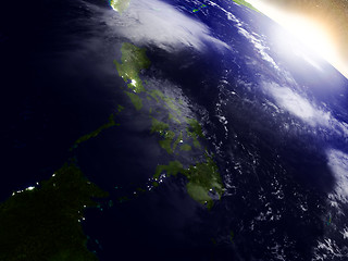 Image showing Philippines from space during sunrise