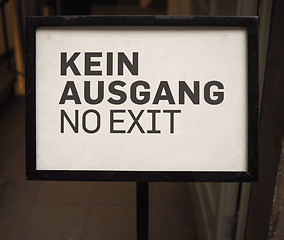 Image showing Kein Ausgang sign meaning No exit