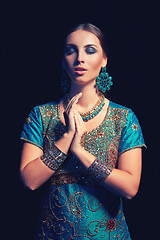 Image showing Fine art portrait of beautiful fashion Indian