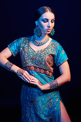 Image showing Fine art portrait of beautiful fashion Indian