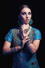 Image showing Fine art portrait of beautiful fashion Indian