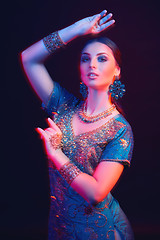 Image showing Fine art portrait of beautiful fashion Indian
