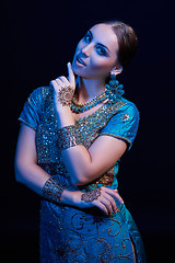 Image showing Fine art portrait of beautiful fashion Indian