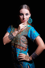 Image showing Fine art portrait of beautiful fashion Indian