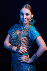 Image showing Fine art portrait of beautiful fashion Indian