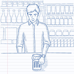 Image showing Man paying with smart watch.
