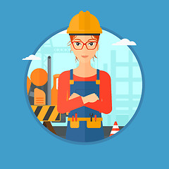 Image showing Confident builder with arms crossed.
