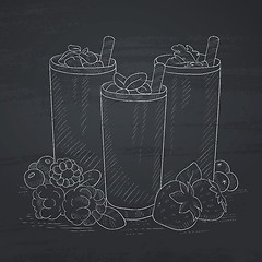 Image showing Fresh berries smoothies.