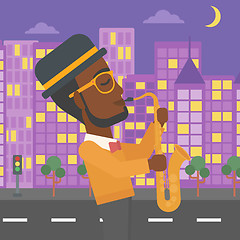 Image showing Musician playing saxophone.