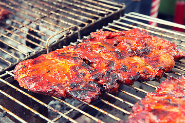 Image showing meat grill at street market