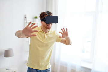 Image showing young man in virtual reality headset or 3d glasses