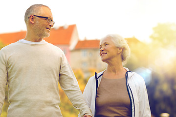 Image showing senior couple in city park