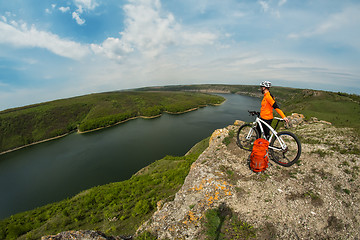 Image showing Traveling by bike on a sunny day.