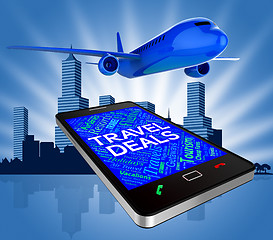 Image showing Travel Deals Indicates Trips Getaway And Airplane