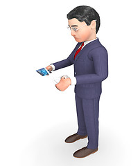 Image showing Credit Card Indicates Entrepreneur Scissors And Retail 3d Render