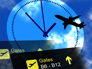 Image showing Flight Departures Indicates Airline Aeroplane And Schedules