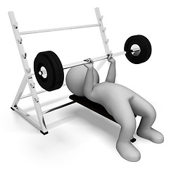 Image showing Weight Lifting Represents Physical Activity And Bodybuilding 3d 