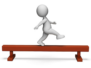 Image showing Balance Beam Represents Get Fit And Exercise 3d Rendering