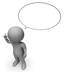 Image showing Speech Bubble Shows Copy Space And Blank 3d Rendering