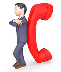 Image showing Phone Businessman Means Call Now And Calling 3d Rendering