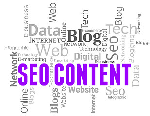 Image showing Seo Content Shows Search Engine And Articles