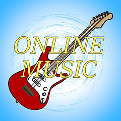 Image showing Online Music Indicates Web Site And Internet