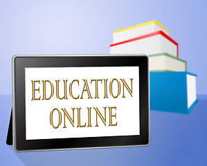 Image showing Education Online Means Web Site And Book