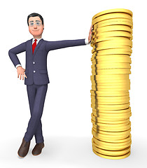 Image showing Money Character Means Business Person And Wealthy 3d Rendering