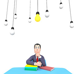Image showing Thinking Lightbulbs Represents Power Source And Adult 3d Renderi