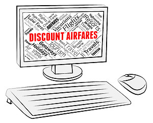 Image showing Discount Airfares Indicates Current Price And Aircraft