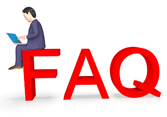 Image showing Faq Character Represents Frequently Asked Questions And Advice 3