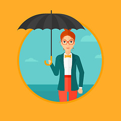 Image showing Business woman with umbrella.