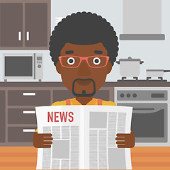 Image showing Man reading newspaper.