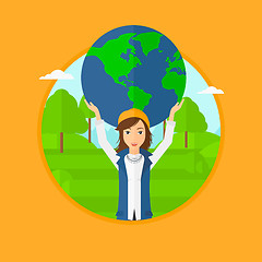 Image showing Woman holding globe.