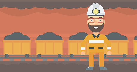 Image showing Confident miner in hardhat.