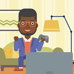 Image showing Man playing video game.