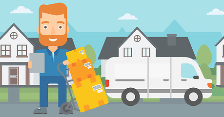 Image showing Man delivering boxes.