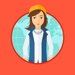 Image showing Business woman taking part in global business.