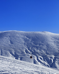 Image showing Gondola lift and off-piste slope