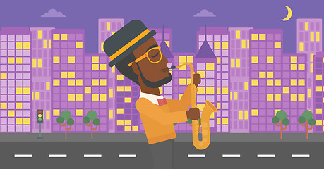 Image showing Musician playing saxophone.