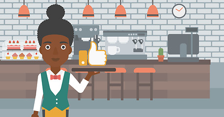 Image showing Waitress with like button.