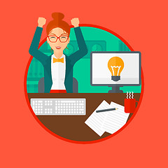 Image showing Creative excited woman having business idea.