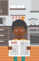 Image showing Man reading newspaper.