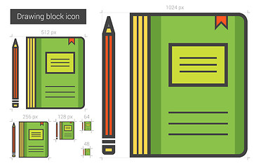 Image showing Notebook line icon.