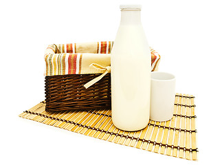 Image showing Basket And Milk