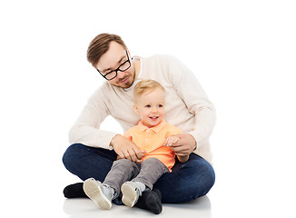 Image showing happy father and little son