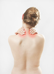 Image showing Woman neck pain