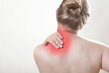Image showing Shoulder pain red