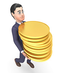 Image showing Finance Businessman Represents Coins Money And Success 3d Render